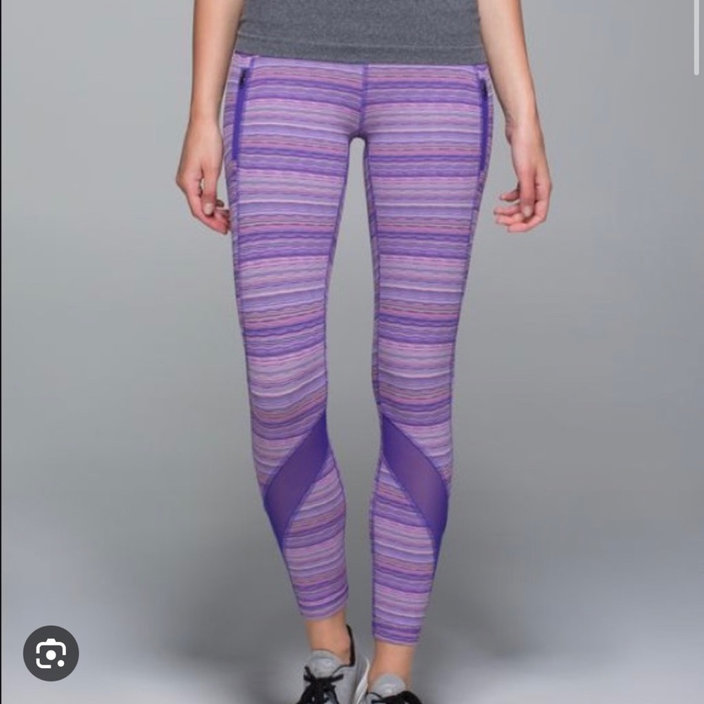 Lululemon Purple Striped Leggings